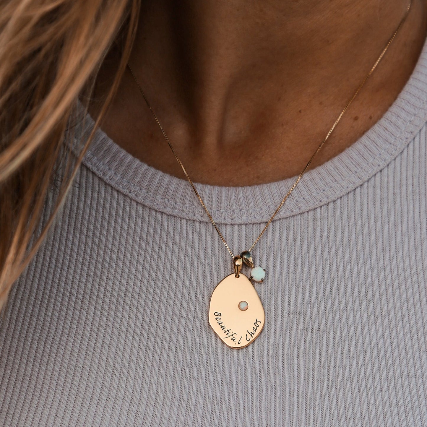 Beautiful Chaos Opal Pendant Necklace