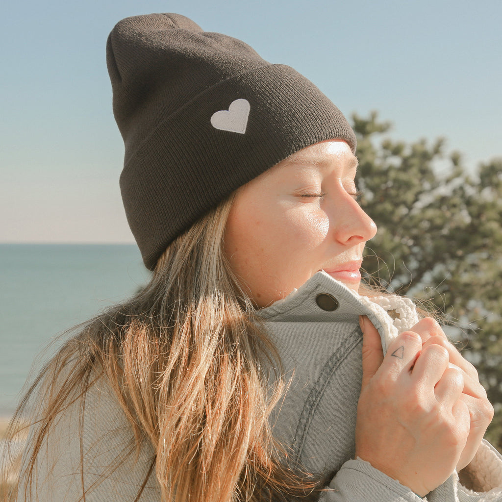 Black Heart Beanie