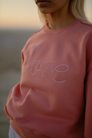 Love Embroidered Crew - Watermelon