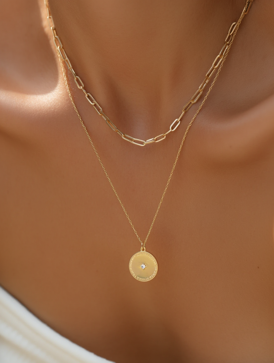Searching for truths - Layered Gold Coin Necklace