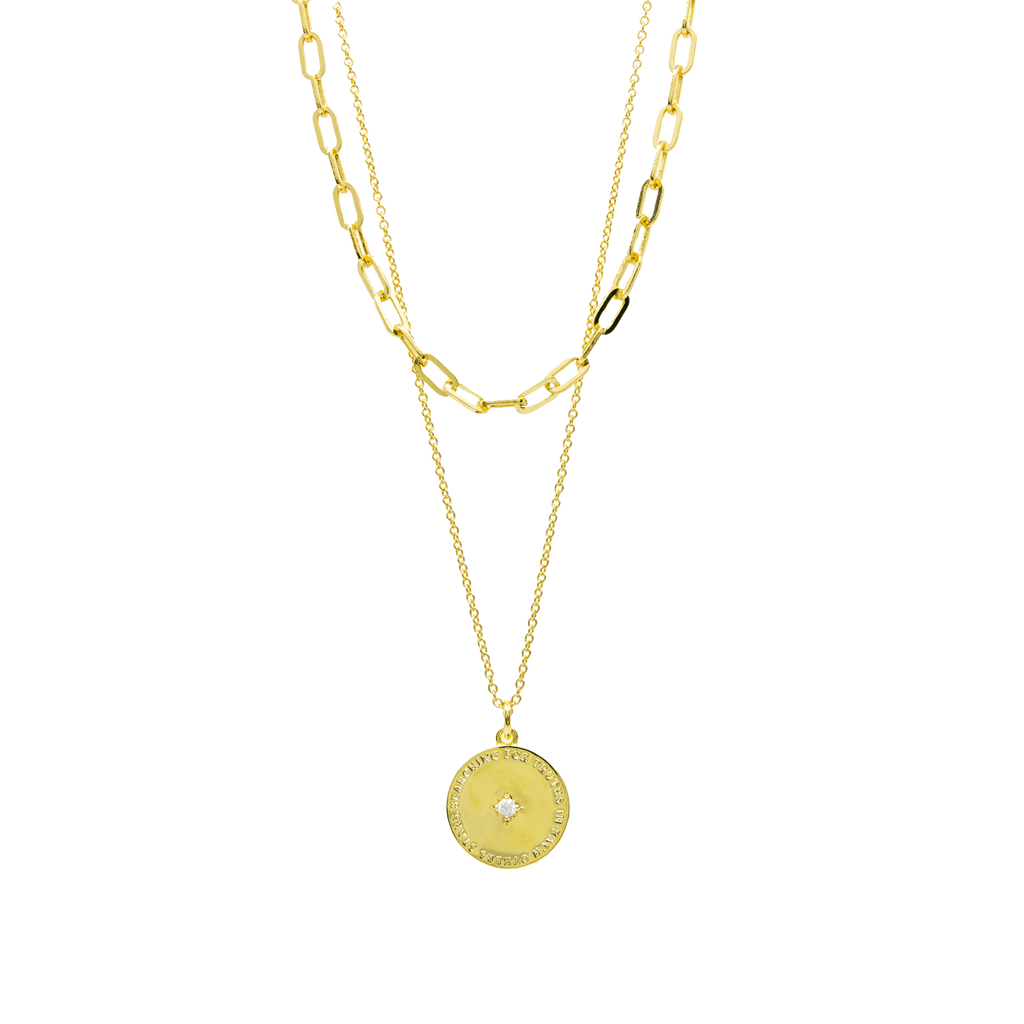 Searching for truths - Layered Gold Coin Necklace