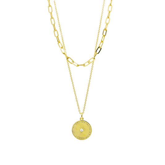 Layered Gold Coin Necklace
