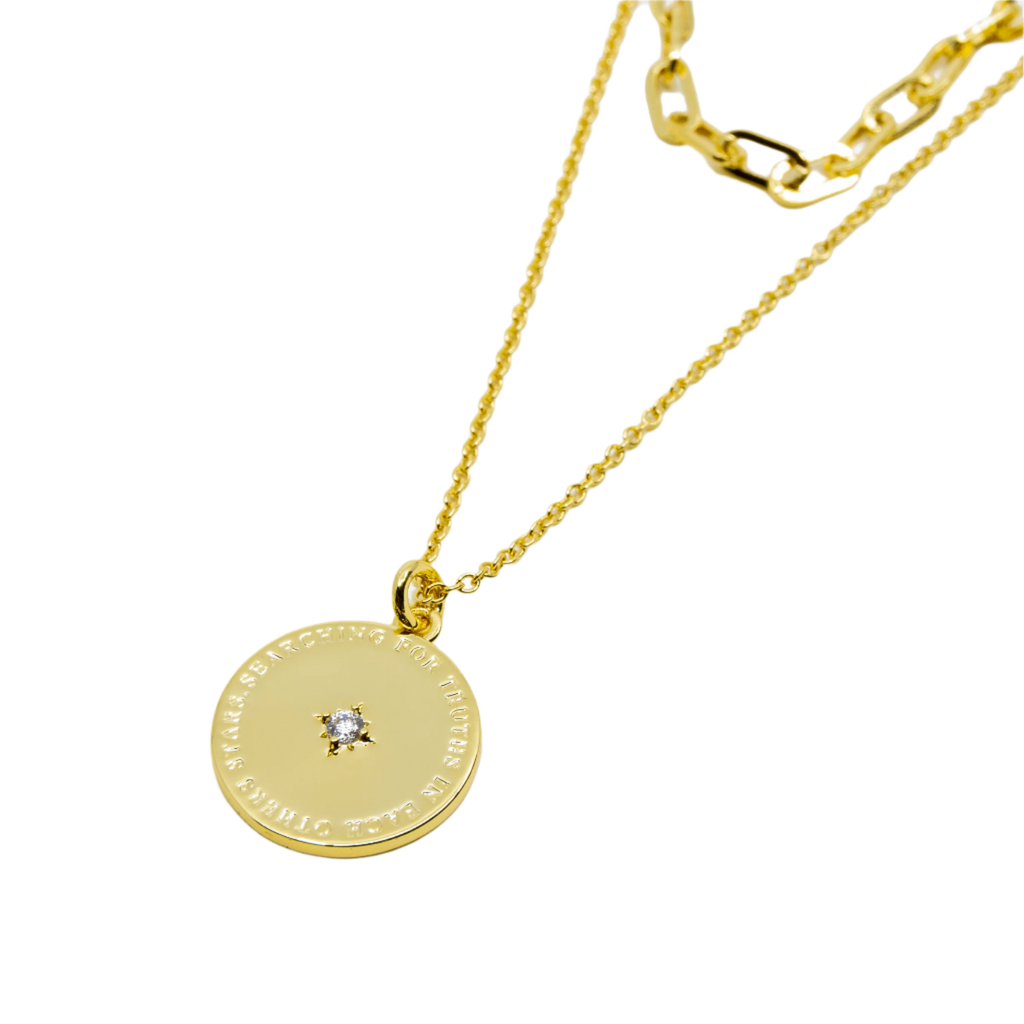 Searching for truths - Layered Gold Coin Necklace