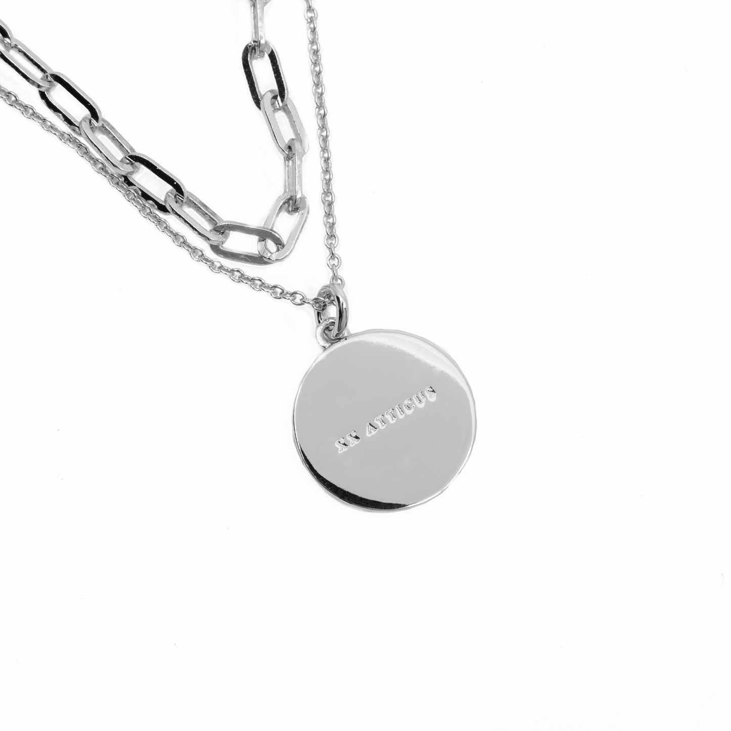 Layered silver coin necklace