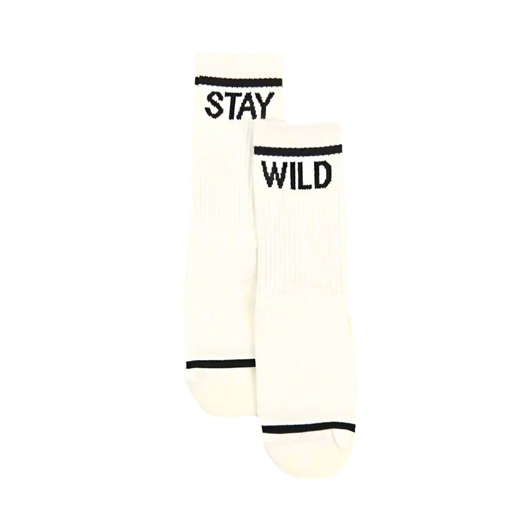 Stay Wild Socks in B+W