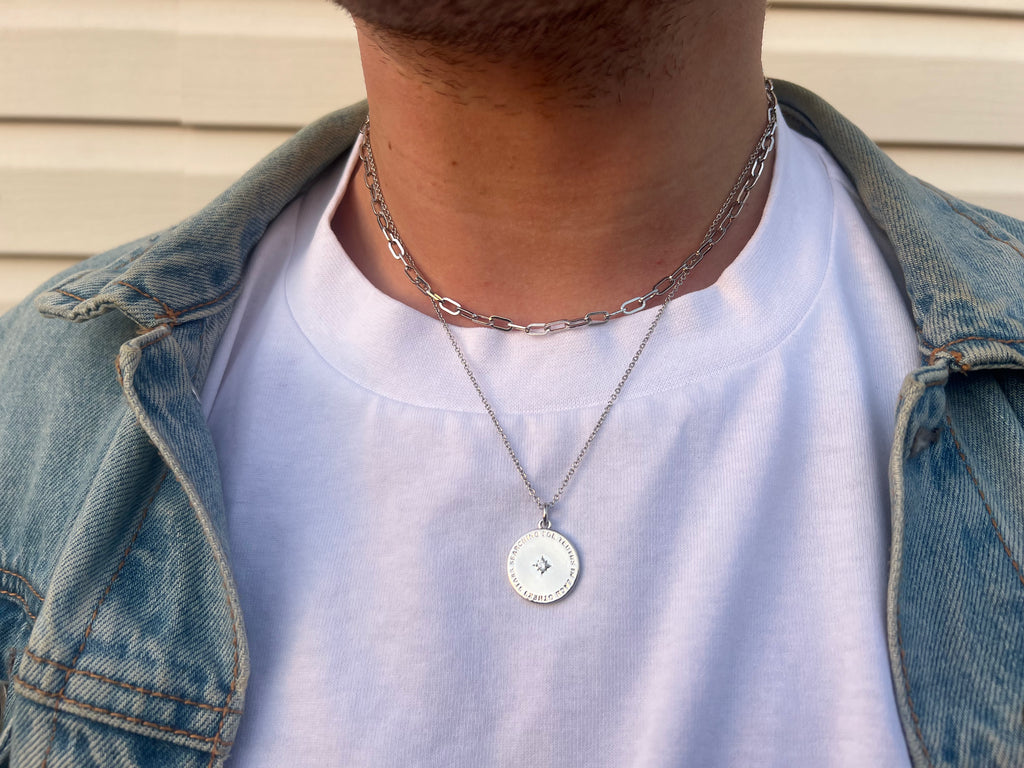 Searching for Truths - Layered silver coin necklace
