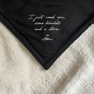 "I just need you" Embroidered Sherpa Blanket