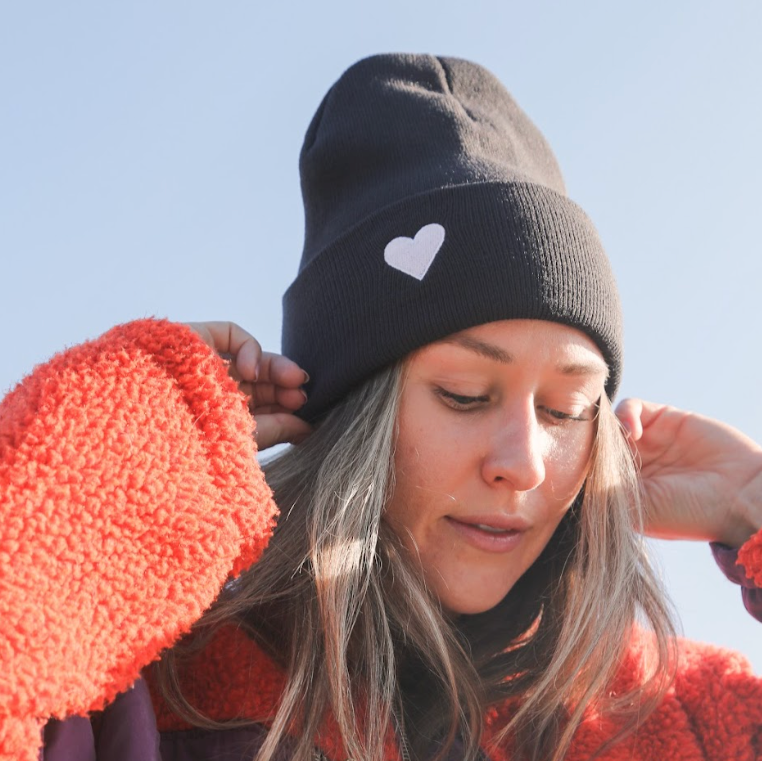Black Heart Beanie