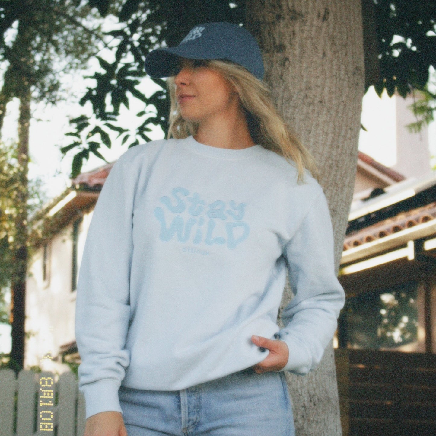 Baby Blue Stay Wild Crew