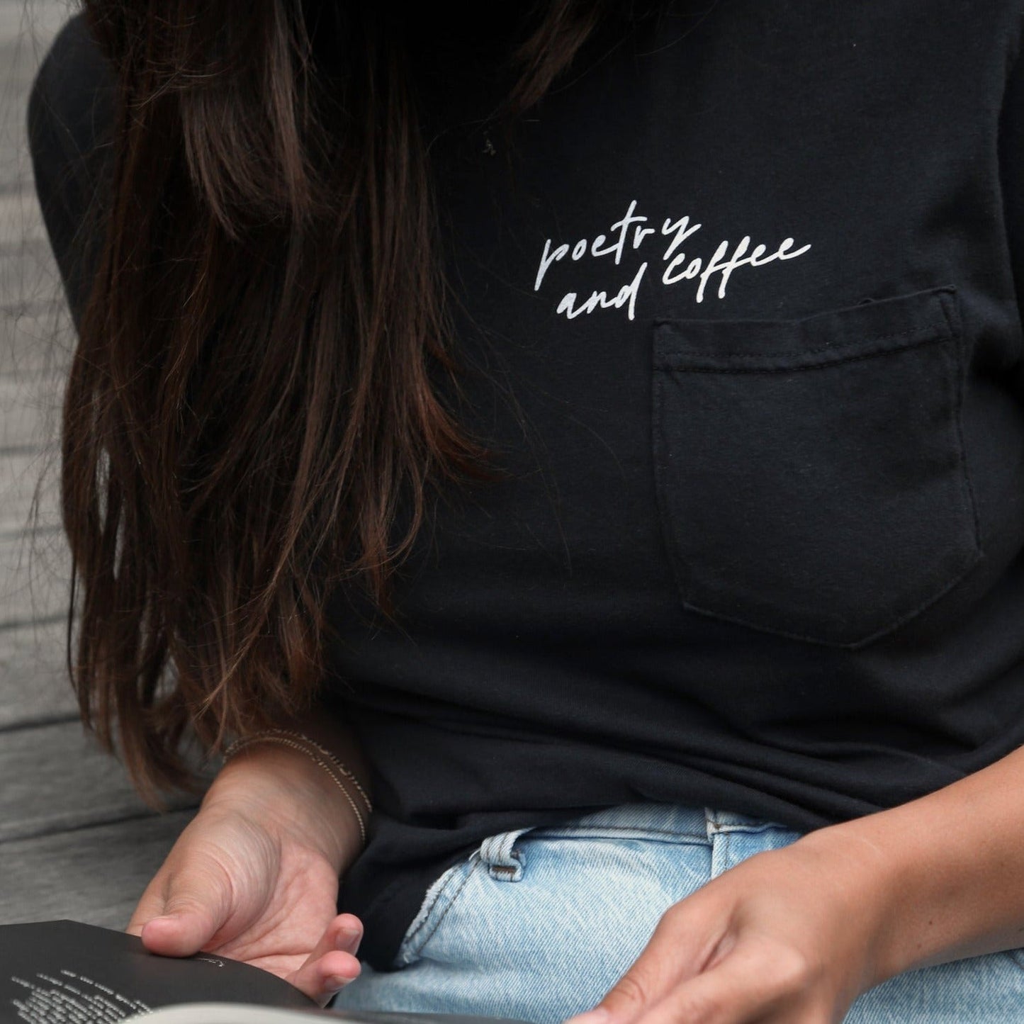 Poetry and Coffee Pocket Tee