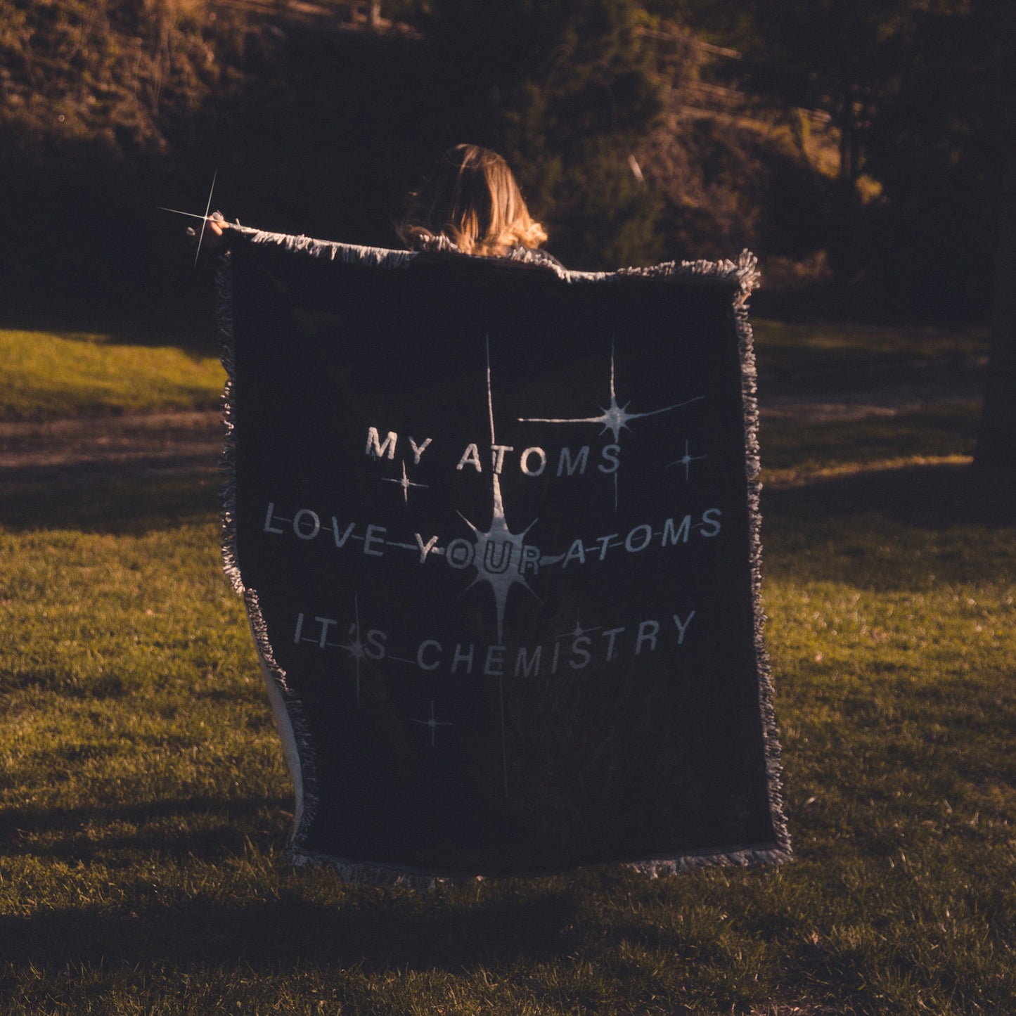My Atoms Love Your Atoms Blanket Lifestyle 2
