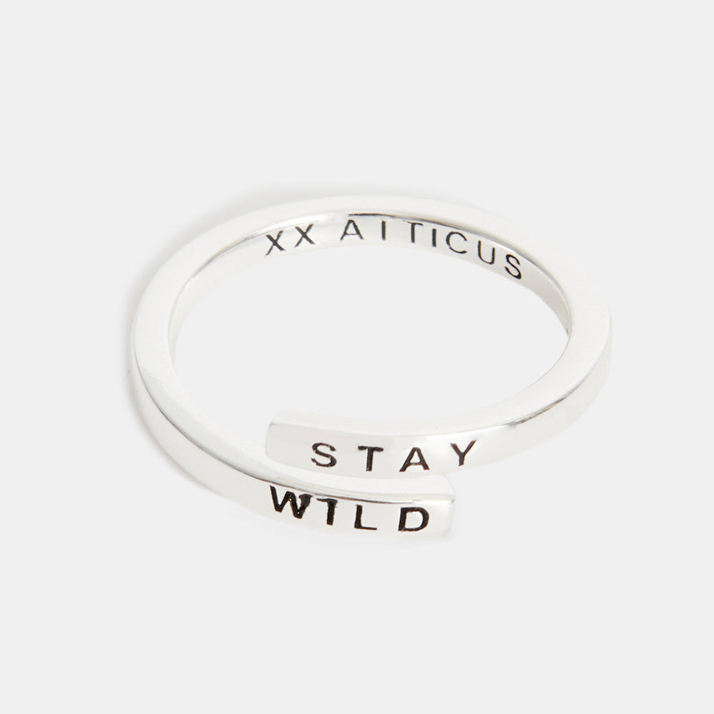 Stay Wild Wrap Ring - Silver Front