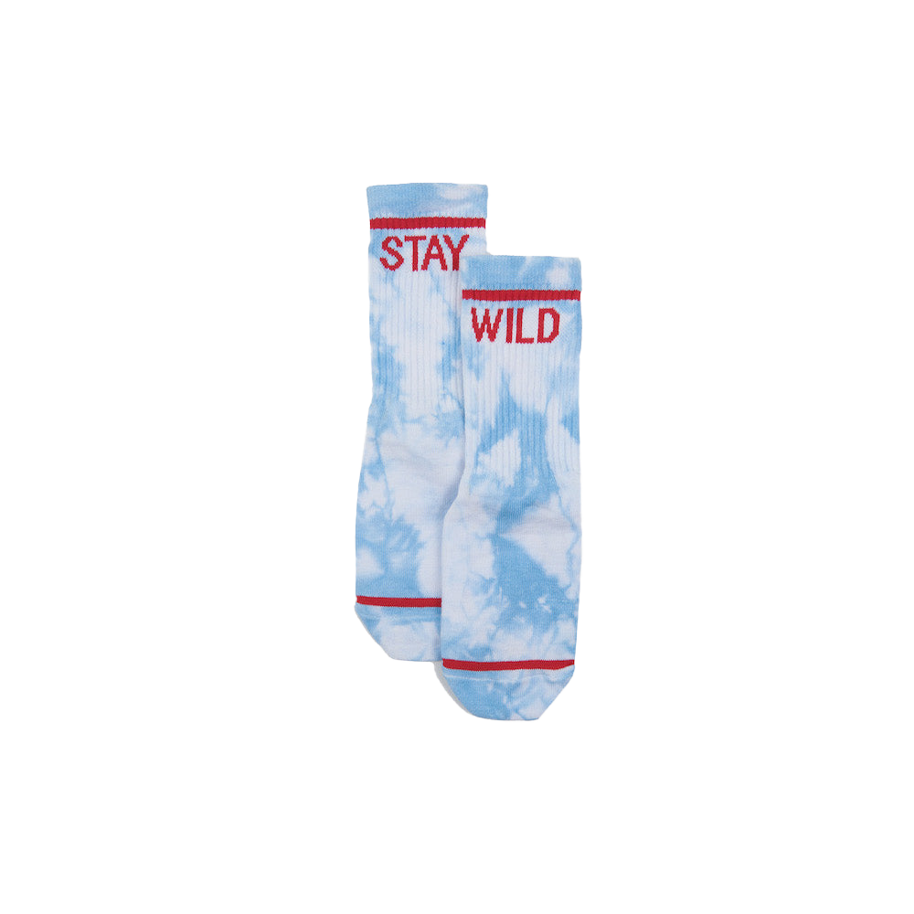 Stay Wild Socks - Blue Tie Dye