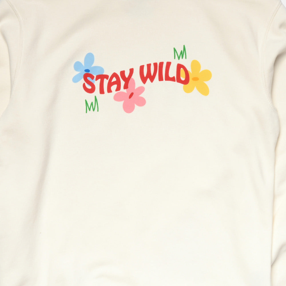 Groovy Stay Wild Floral Crewneck Front Detail