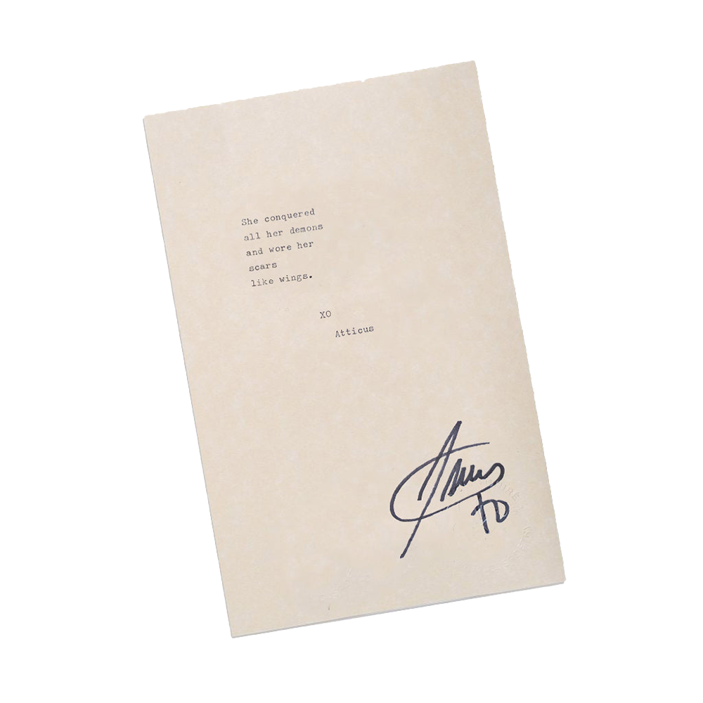 "Wings" Typed + Signed Poem